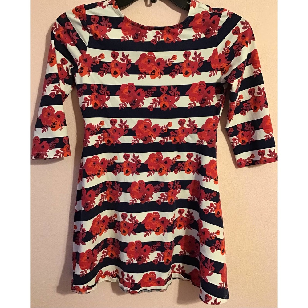 Basic Editions blue pink floral dress size large 10-12